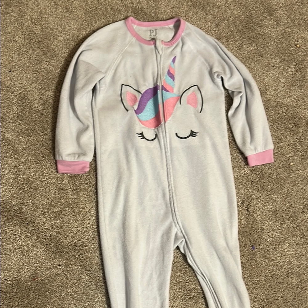 Kids Unicorn One Piece Pajama - Pink and Blue